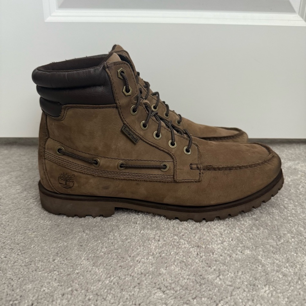 Timberland Oakwell Men's Brown Suede Leather Boots size 12 Moc Toe
